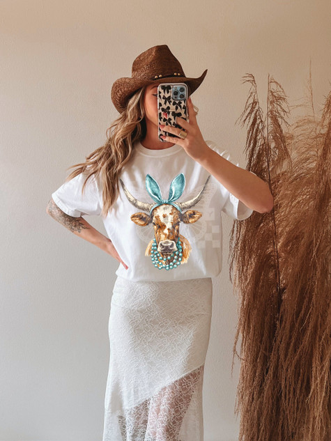 Western Easter Cow DTF Heat Transfer