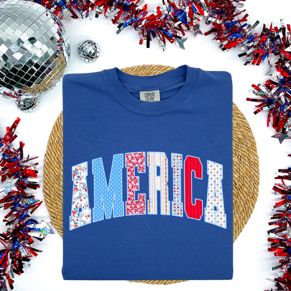 Patriotic America Patterned DTF Heat Transfer