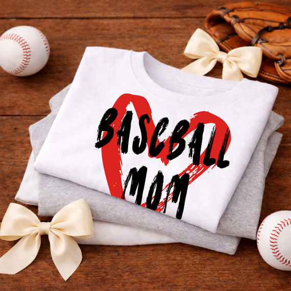 Baseball Heart Title DTF Heat Transfer