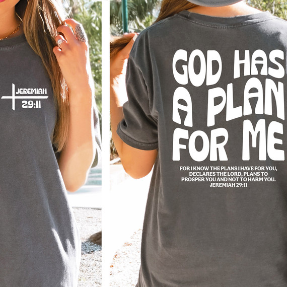 God Has a Plan for Me Jeremiah 29:11 WHITE SET DTF Heat Transfer