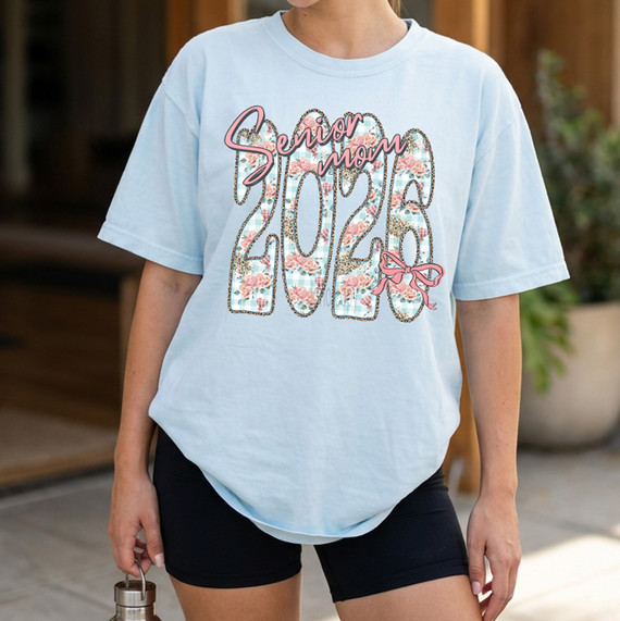Preppy Bow Senior Mom 2026 DTF Heat Transfer