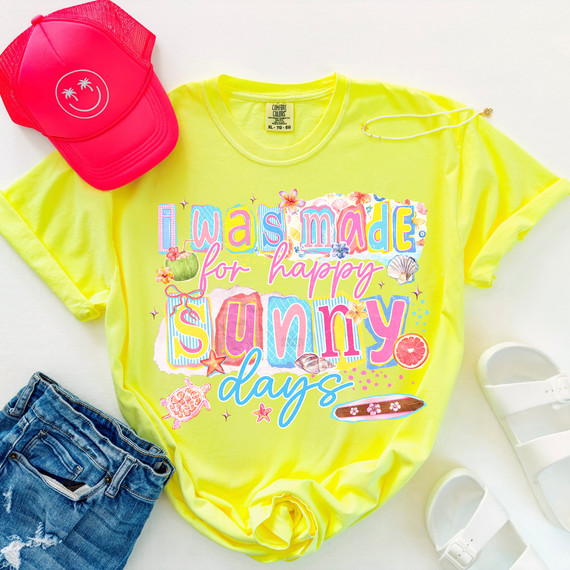 Retro I Was Made For Happy Sunny Days DTF Heat Transfer