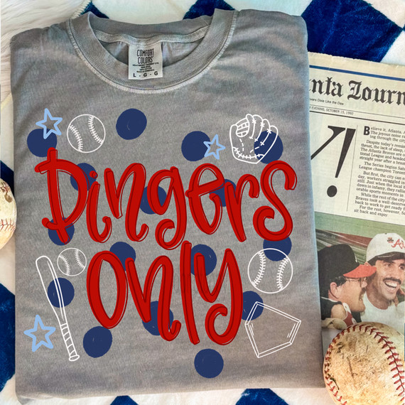 Dingers Only Baseball DTF Heat Transfer