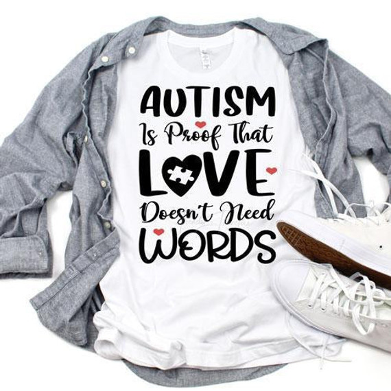 Autism Awareness Love Doesnt Need Words Sublimation Transfer