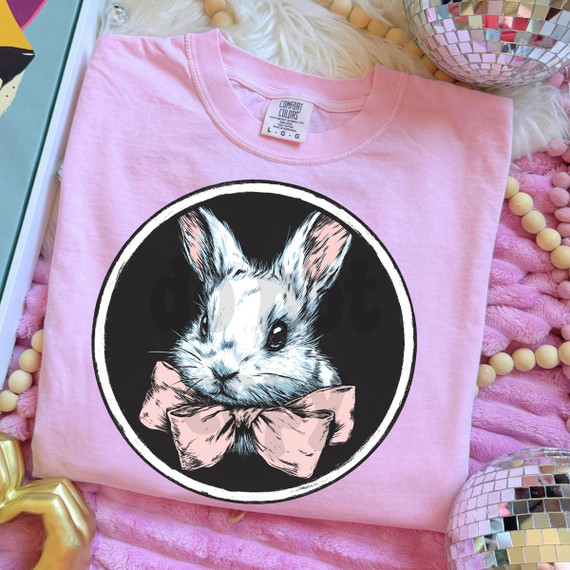 Vintage Bunny Portait DTF Heat Transfer