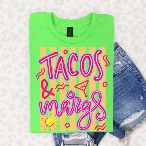 Tacos & Margs Stripes DTF Heat Transfer
