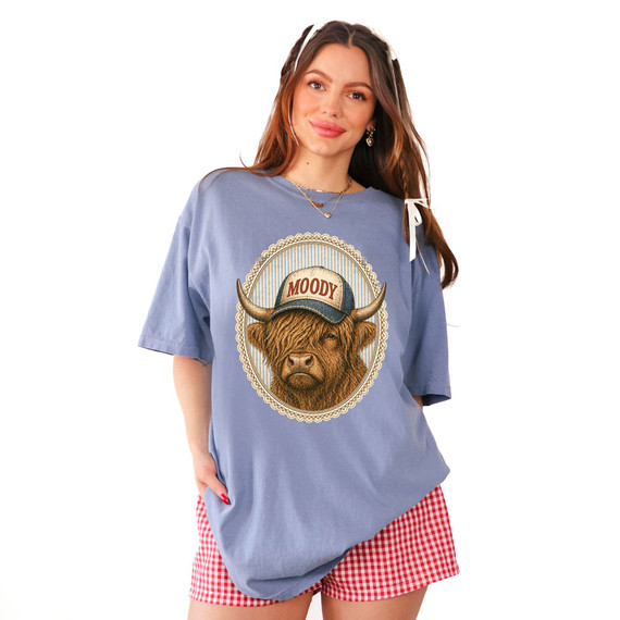 Moody Highland Cow DTF Heat Transfer