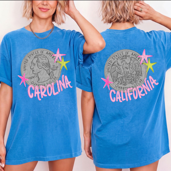 Heads Carolina Tails Carolina FULL SET DTF Heat Transfer
