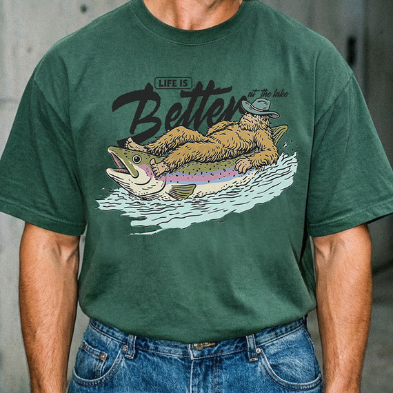 Life Is Better At The Lake Sasquatch DTF Heat Transfer