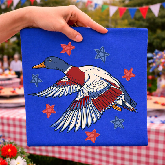 Patriotic Flying Duck DTF Heat Transfer