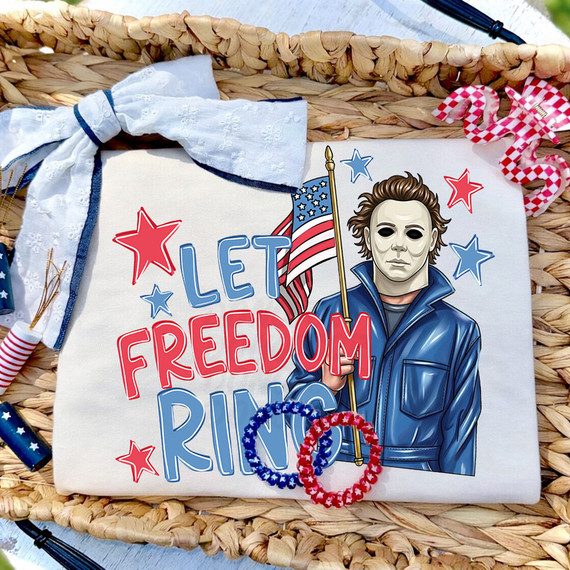 Let Freedom Ring Patriotic Horror DTF Heat Transfer