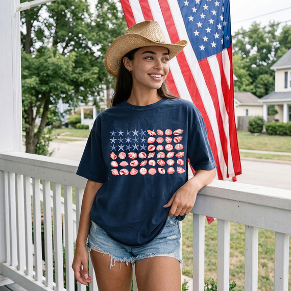 Seashell Flag kuyDTF Heat Transfer