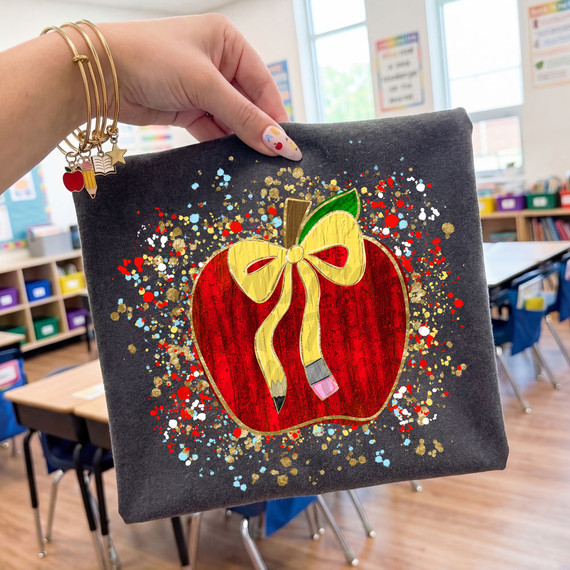 Apple Paint Splatter DTF Heat Transfer
