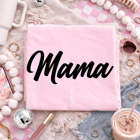 Mama Script BLACK DTF Heat Transfer