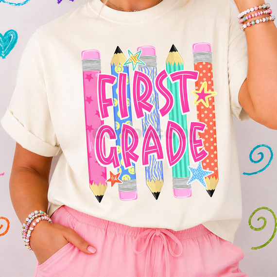 Retro Pencil Grade DTF Heat Transfer