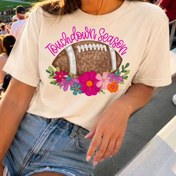 Touchdown Season Floral DTF Heat Transfer