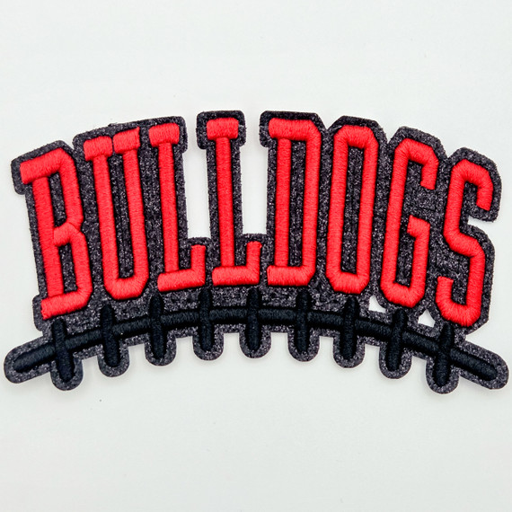 RED Bulldogs Football Puff Embroidered Hat Patch