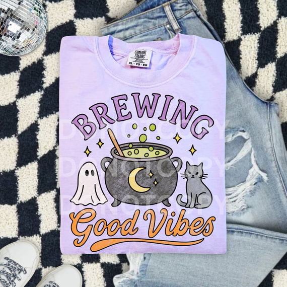 Brewing Good Vibes DTF Heat Transfer