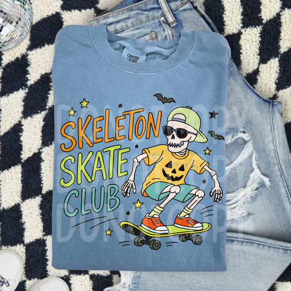 Skeleton Skate Club DTF Heat Transfer