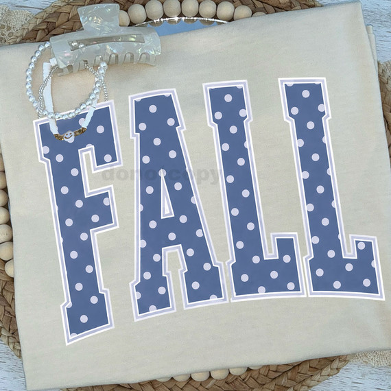Fall Polka Dot BLUE DTF Heat Transfer
