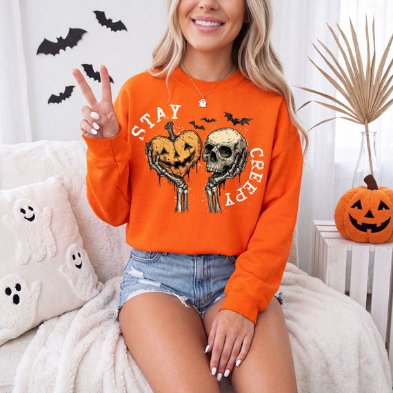 Stay Creepy Halloween WHITE DTF Heat Transfer