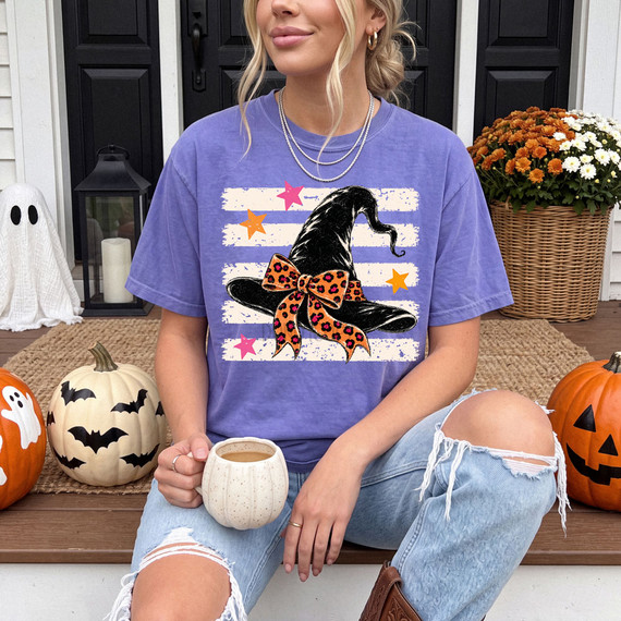 Witch Hat Bow DTF Heat Transfer