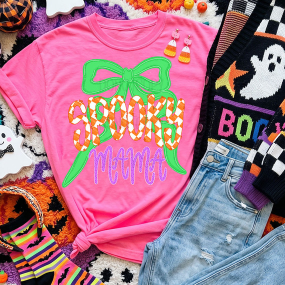 Spooky Mama Bow DTF Heat Transfer