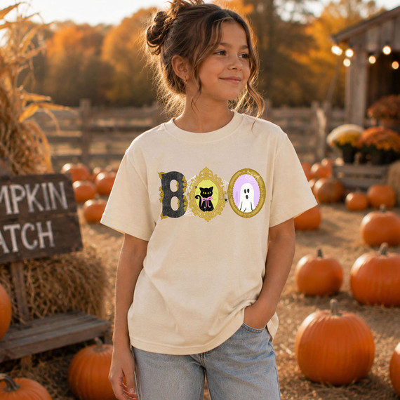 BOO Black Cat and Ghost Frames DTF Heat Transfer