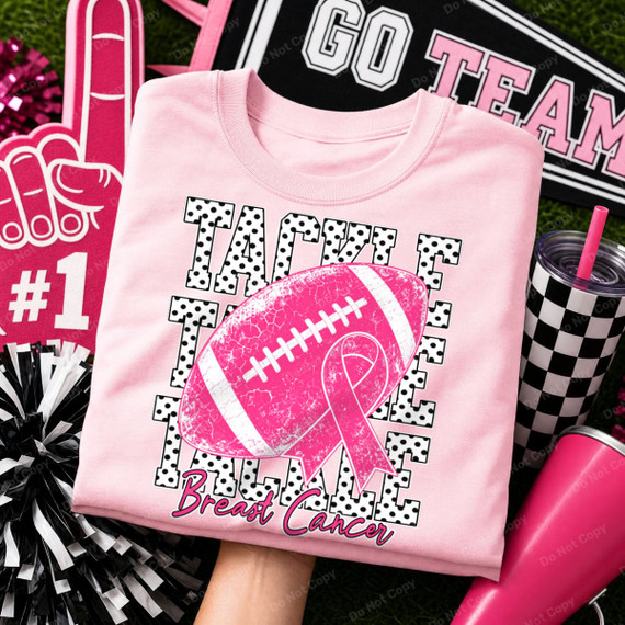 Tackle Breast Cancer DTF Heat Transfer