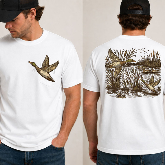 Vintage Mallard Ducks SET DTF Heat Transfer