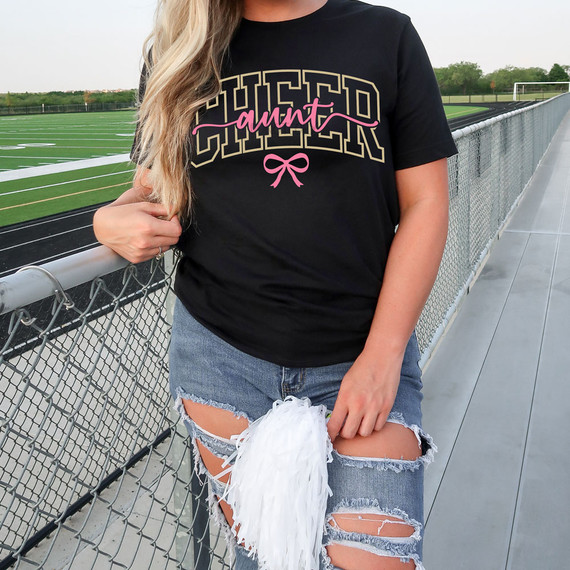 Cheer Aunt Bow DTF Transfer | Cheerleading Game Day Heat Transfer