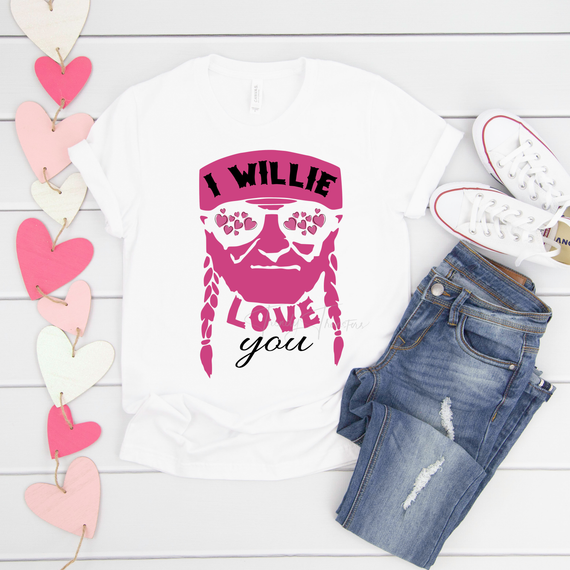 I Willie love you Willie Nelson Fan Art Sublimation Transfer