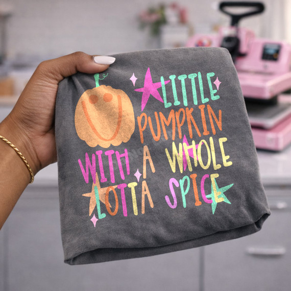 Little Pumpkin With A Whole Lotta Spice DTF Transfer | Retro Fall Design
