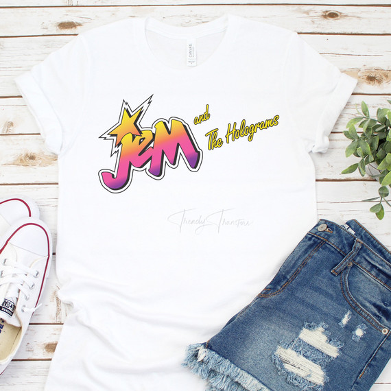 Jem and The Holograms Word Art Sublimation Transfer