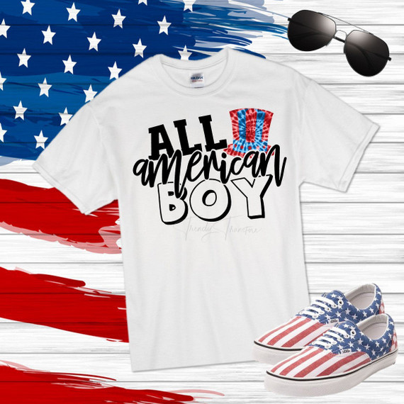 All american boy hat patriotic tie dye Sublimation Transfer