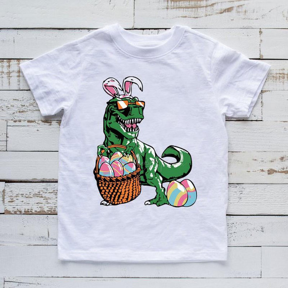 T-Rex With Easter Eggs Sublimation Transfer