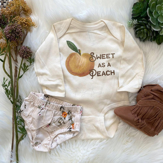 Sweet As A Peach INFANT Screen Print Heat Transfer