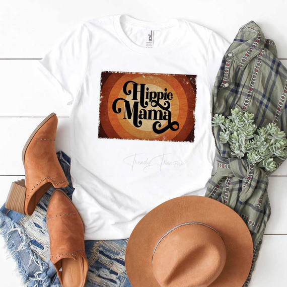 Hippie Mama Distressed Sublimation Transfer