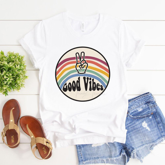 Good Vibes Circle Sublimation Transfer Good Vibes Circle Sublimation Transfer
