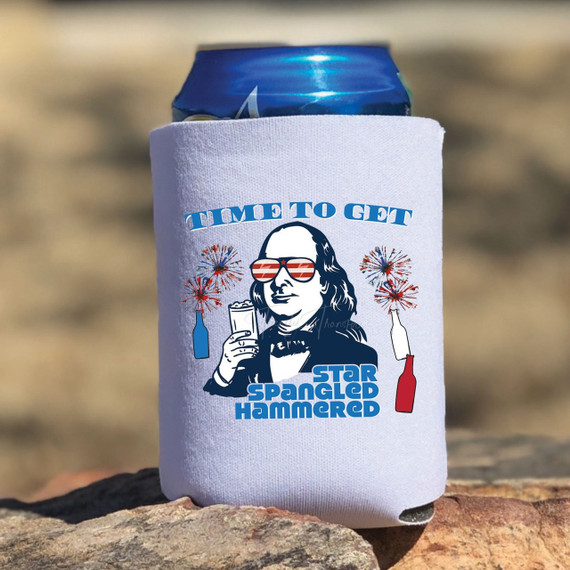 Time To Get Star Spangled Hammered POCKET Screen Print Heat Transfer