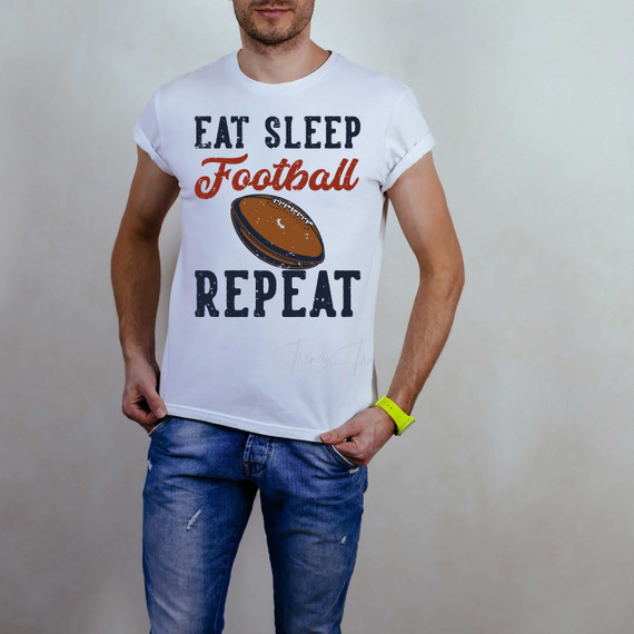 Eat Sleep Football Repeat Sublimation Transfer