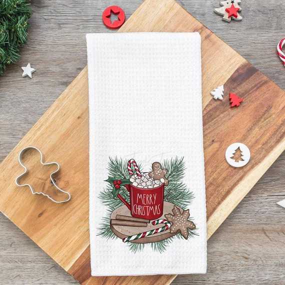 Merry Christmas Gingerbread TEA TOWEL Screen Print Heat Transfers