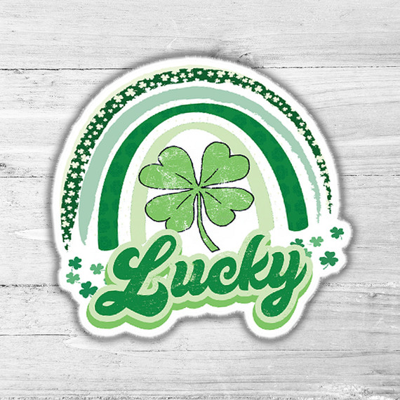 Lucky Rainbow Die Cut Sticker