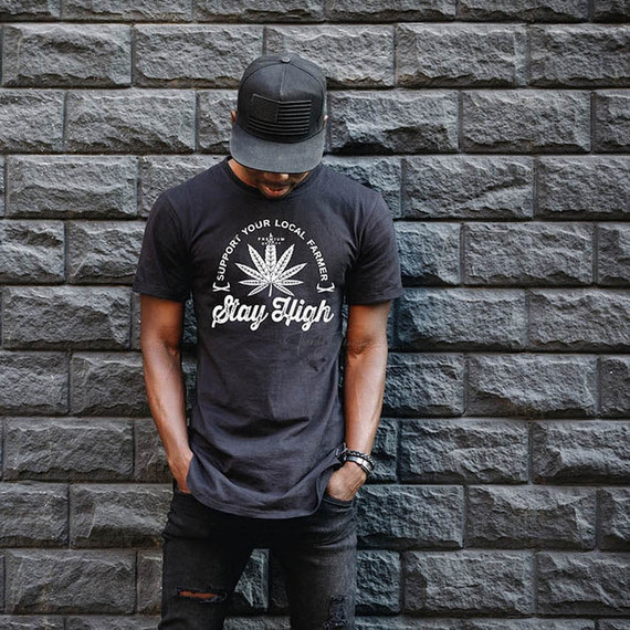 Support Your Local Farmer Stay High Screen Print Heat Transfer Support Your Local Farmer Stay High Screen Print Heat Transfer