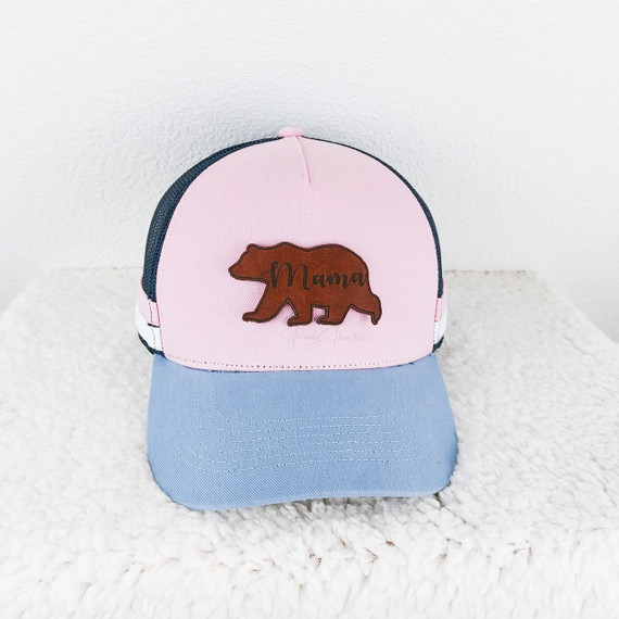 Mama Bear Leather Hat Patch