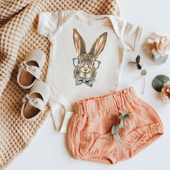 Bunny with Bowtie INFANT Screen Print Heat Transfer