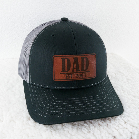 Custom Dad Leather Hat Patch