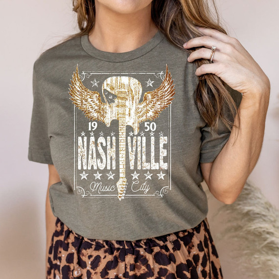 Nashville Music City WHITE DTF Heat Transfer