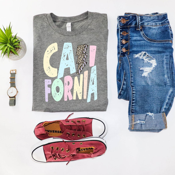 California Pastels Distressed Leopard Lightning Bolt DTF Heat Transfer