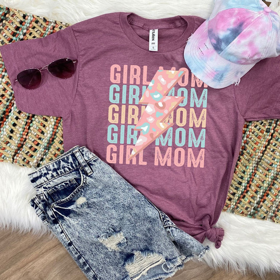 Girl Mom Lightening Bolt DTF Heat Transfer